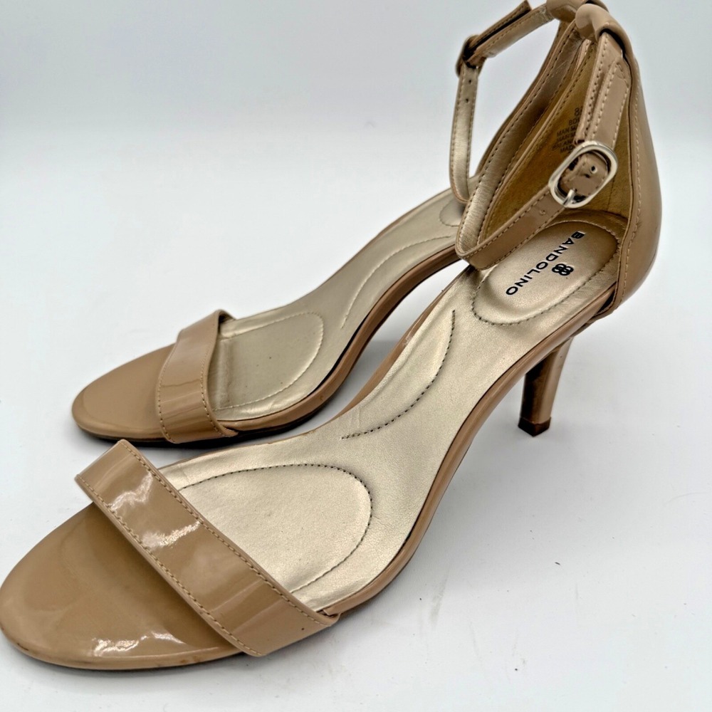Bandolino‎ Bomadia Heels Women 8.5M Nude Patent Stiletto Chic Capsule Formal